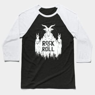 Satan Rock and Roll // Funny Devil Rock Baseball T-Shirt